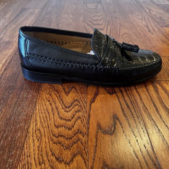 NEW Florsheim Pisa Leather Crocodile Print Moc Toe Tassel Loafer Men's 10 EEE 3E - Picture 11 of 16